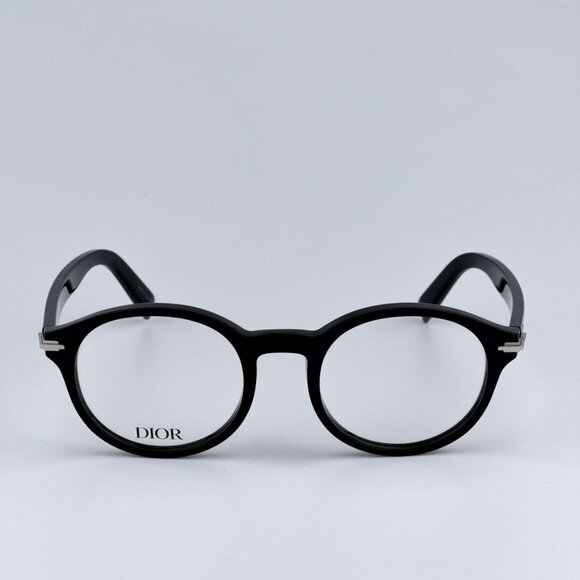 Dior DIORBLACKSUITO RI 1000 BRAND NEW Eyeglasses Shiny Black Unisex Round - Picture 1 of 10